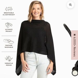 Black Women's Poncho Top